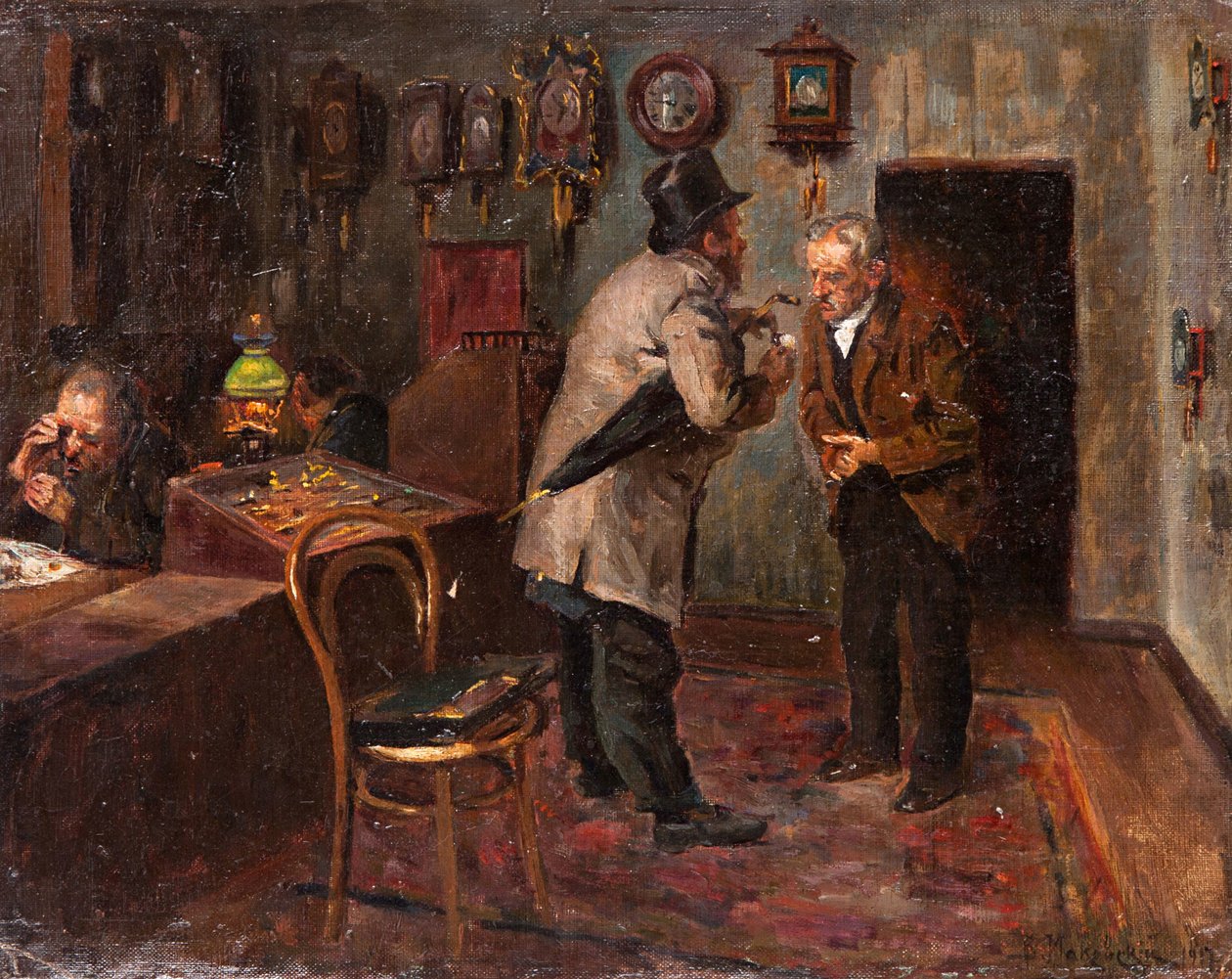 Az ékszerészeknél, 1917 alkotó: Vladimir Egorovic Makovsky