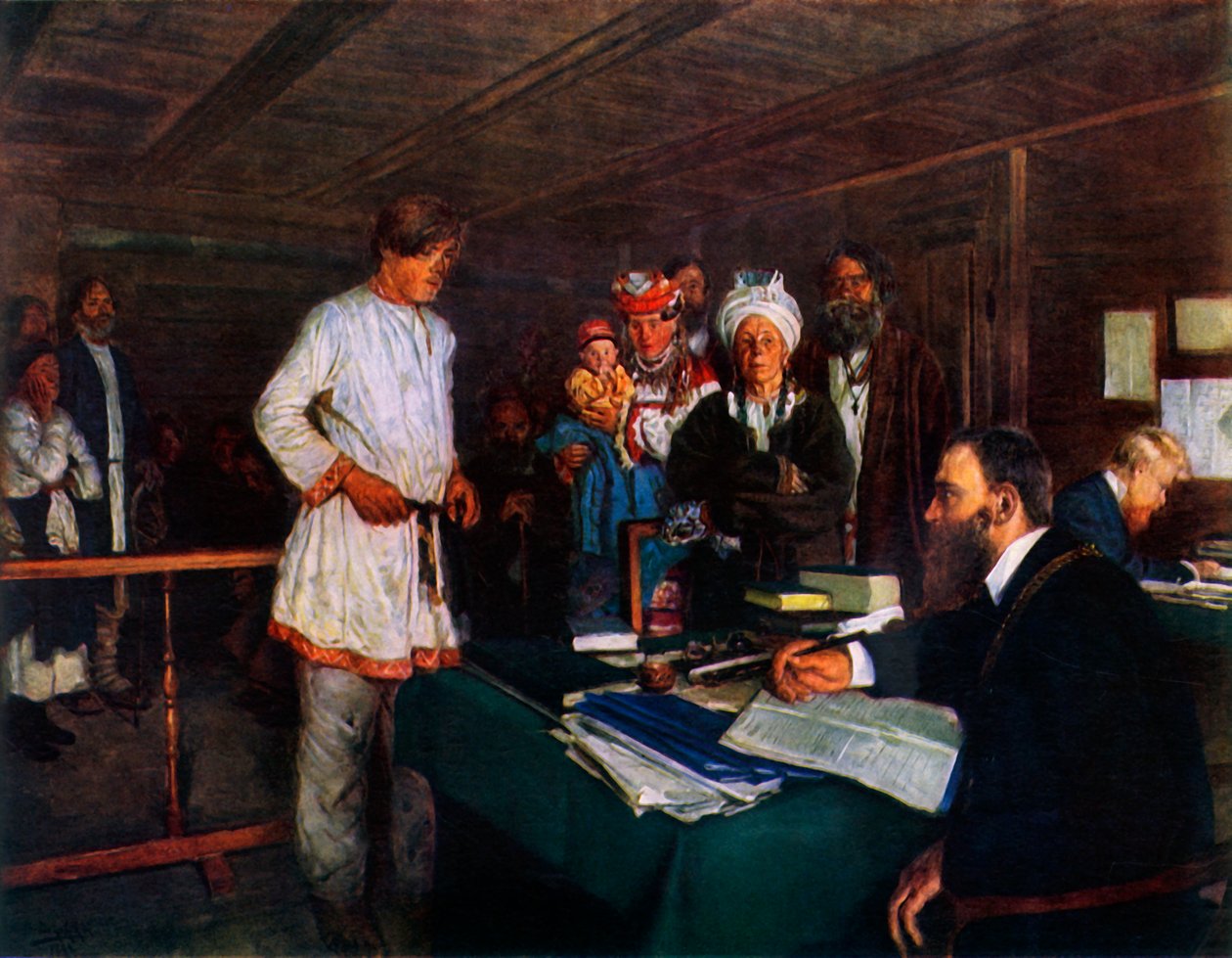 A Hivatalnál, 19. század vége-XX. század eleje, 1965. alkotó: Vladimir Egorovic Makovsky