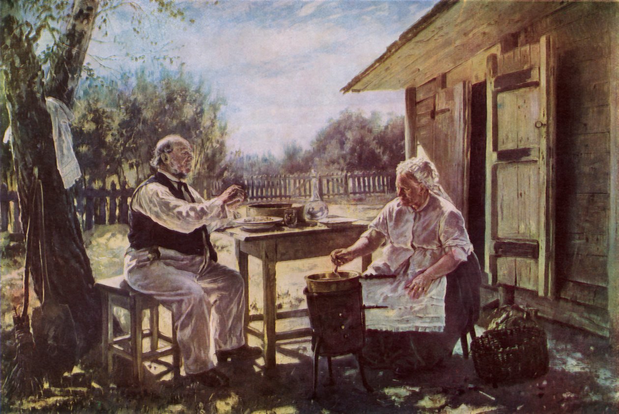 Lekvárfőzés, 1876, 1965. alkotó: Vladimir Egorovic Makovsky