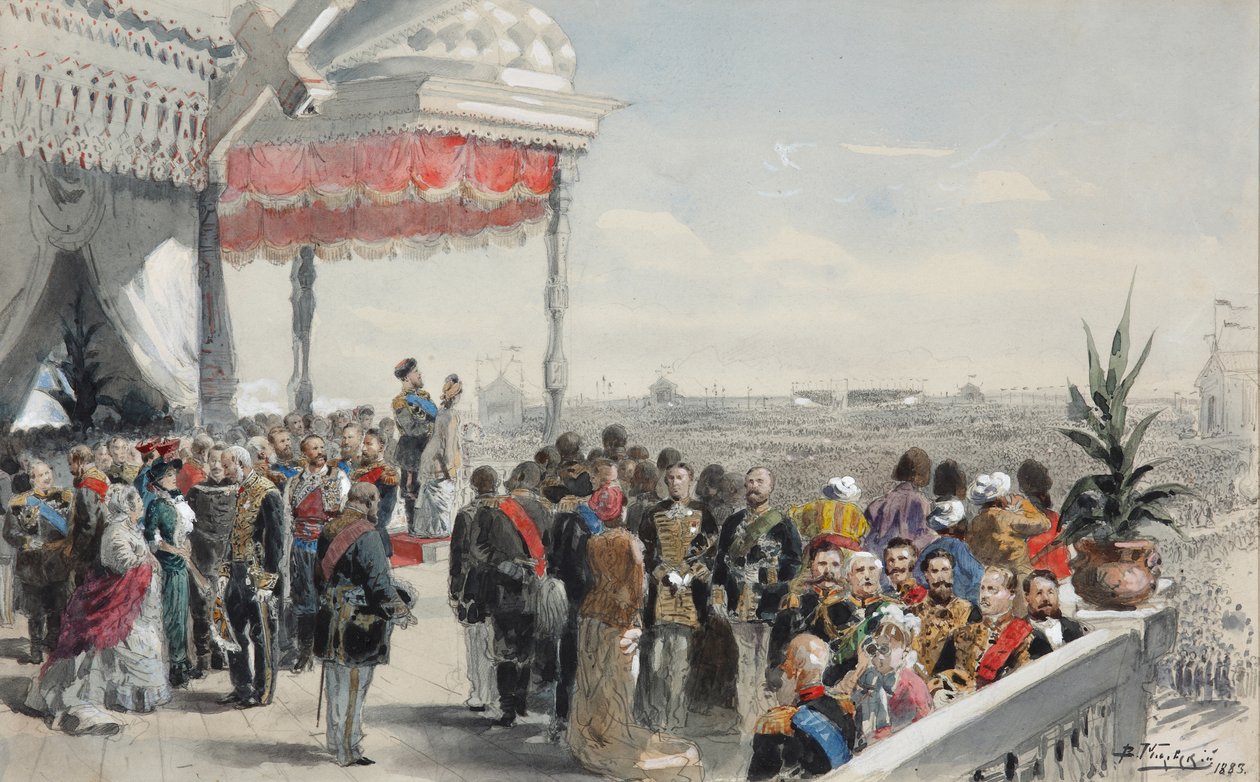 Sándor császár megkoronázását követő nyilvános ünnepségek a Khodynka-mezőn, 1883 alkotó: Vladimir Egorovic Makovsky