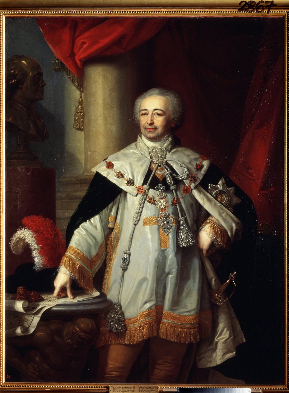 ""Alexander Kurakin (Kurakin) (1752-1818) orosz politikus és alkancellár portréja" Vlagyimir Borovikovszkij (Borovikovski) (1757-1825) festménye 1799 Állami Orosz Múzeum, Szentpétervár alkotó: Vladimir Lukich Borovikovsky