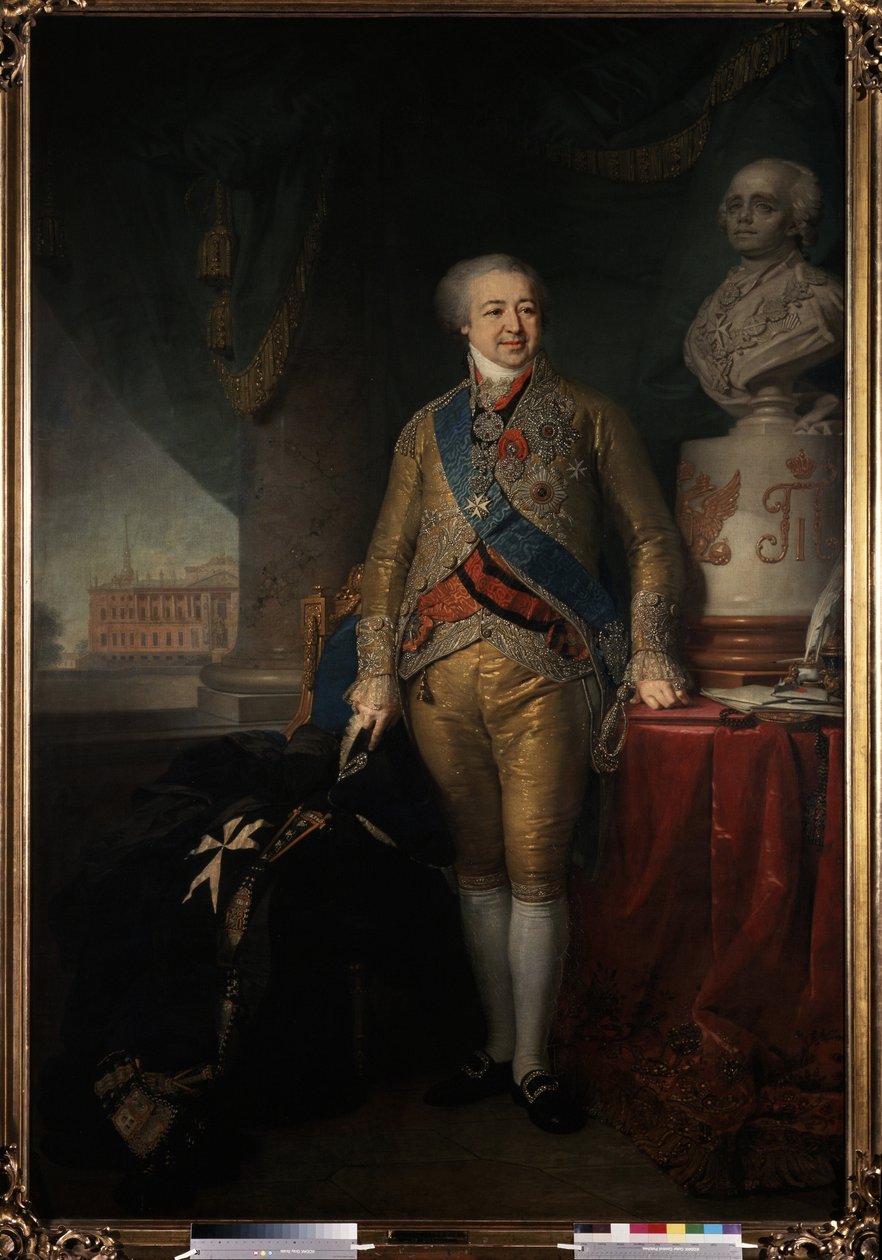 "" Alekszandr Kurakin herceg (1752-1818) orosz politikus portréja" Vlagyimir Lukics Borovikovszkij (vagy Borovikovszkij) (1757-1825) festménye 1801-1802 Állami Tretyakov Galéria, Moszkva alkotó: Vladimir Lukich Borovikovsky