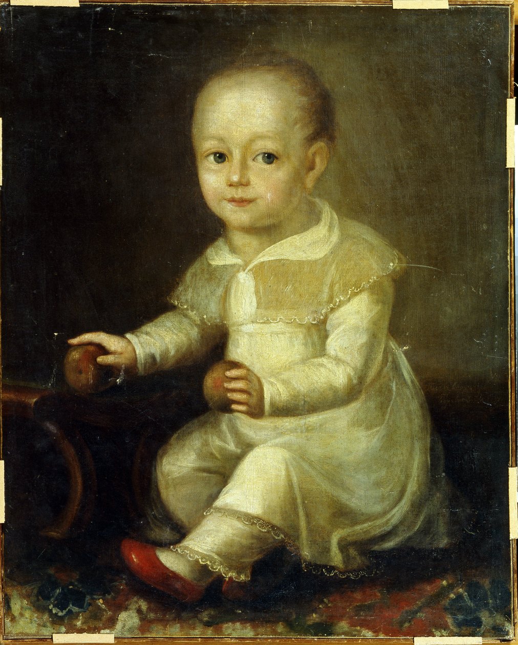 Portré egy gyermek almával. (Gyermek portréja almával). Vlagyimir Lukics Borovikovszkij (vagy Borovikovszkij) festménye (1757-1825) alkotó: Vladimir Lukich Borovikovsky