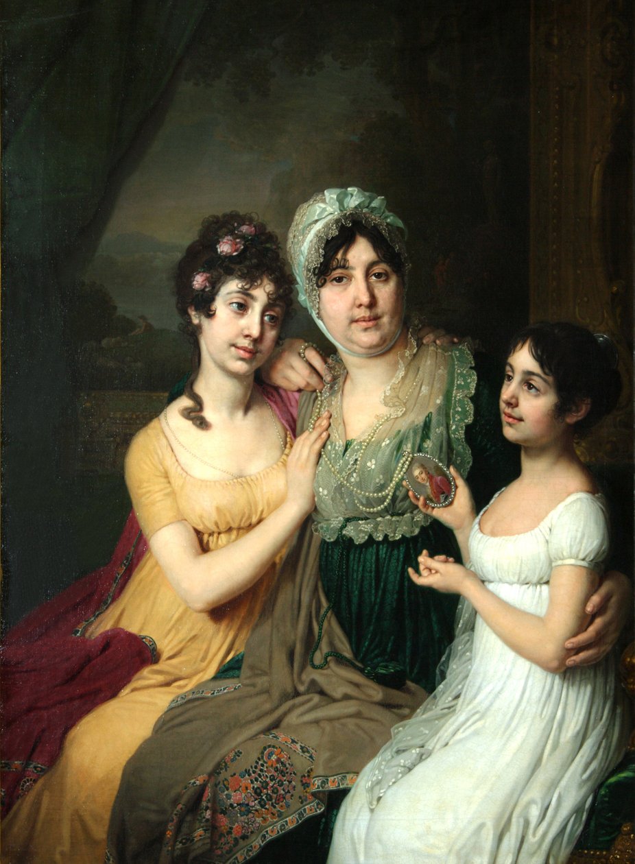Anna Bezborodko grófnő portréja lányaival Ljubovval és Kleopátrával, 1803 alkotó: Vladimir Lukich Borovikovsky