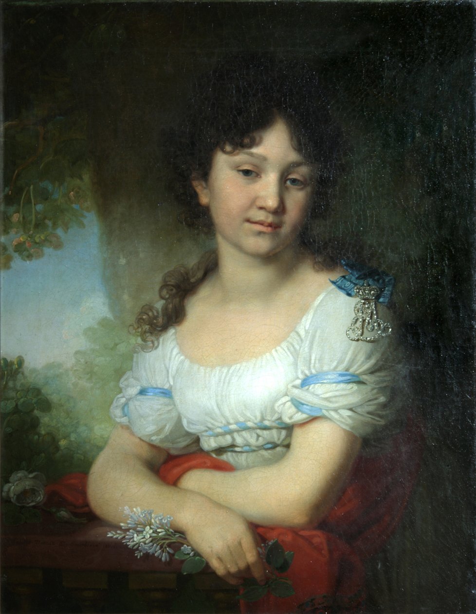Mária Alekszejevna Orlova-Denisova grófnő portréja, 1801 alkotó: Vladimir Lukich Borovikovsky