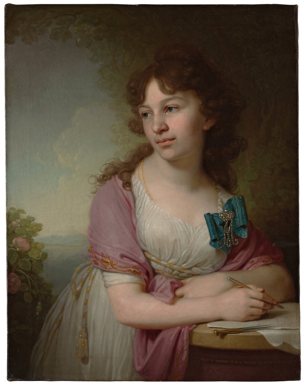 Jekatyerina Alekszejevna Dolgorukova hercegnő portréja 1781-1860, szül.: Vasziljeva grófnő, 1798 alkotó: Vladimir Lukich Borovikovsky