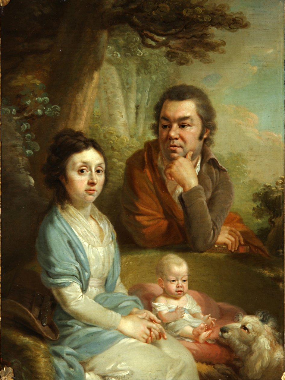 Vaszilij Nebolsin portréja, felesége, Avdotia és gyermeke, az 1790-es évek vége alkotó: Vladimir Lukich Borovikovsky