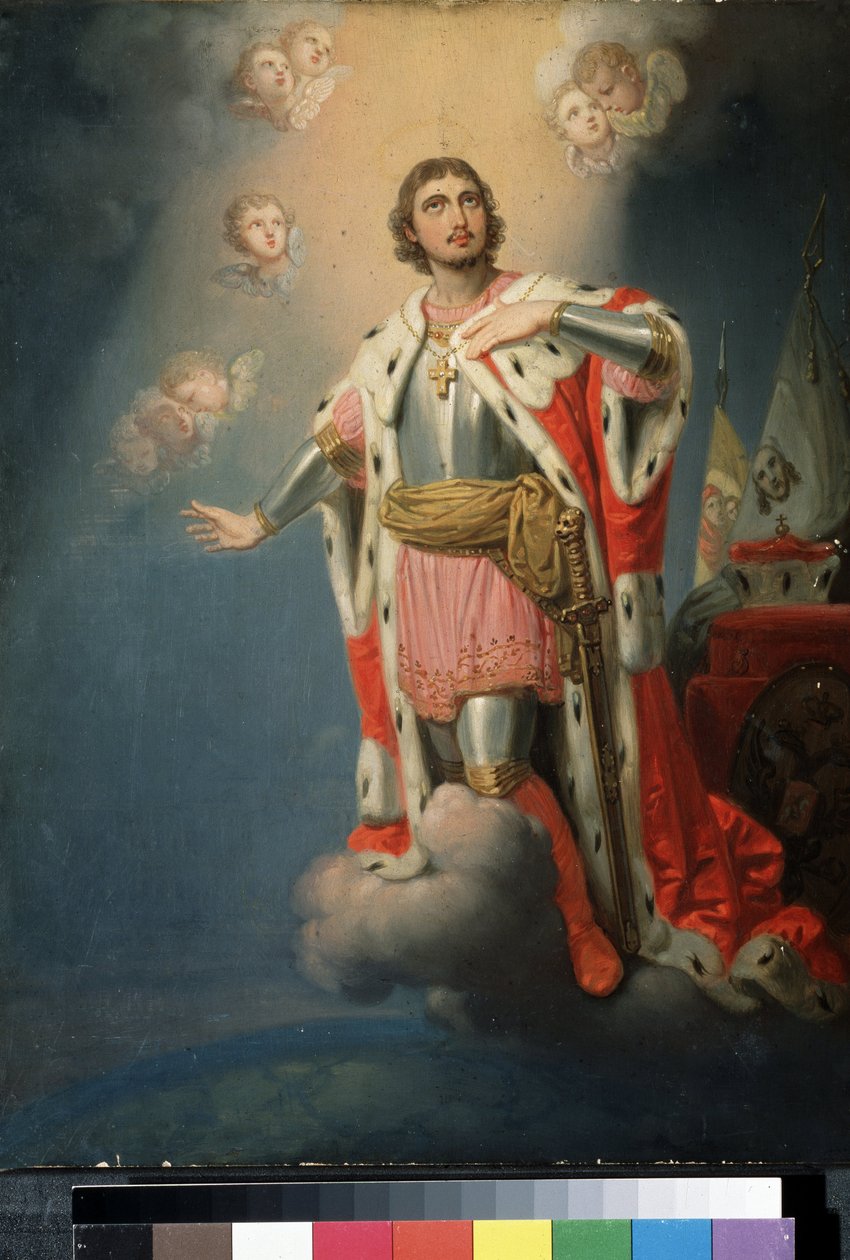 ""Representation du heros national russe Alexandre de la Neva (ou Alexandre Nevski vagy Alexander Nevsky) (1220-1263) Prince de Novgorod"" Peinture de Vladimir Lukich Borovikovsky (ou Borovikovski) (1757-1825) Állami Tretyakov Galéria, Moszkva alkotó: Vladimir Lukich Borovikovsky