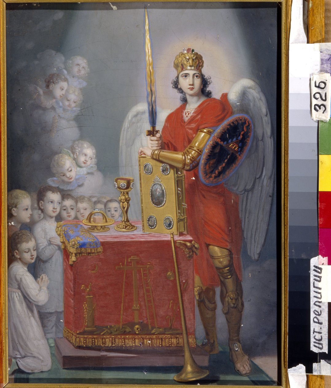 I. Pál császár gyermekei (1754-1801) az oltár előtt, Mihály arkangyal védelme alatt - Vlagyimir Lukics Borovikovszkij (1757-1825) festménye, - Olaj, vászon - Állami Vallástörténeti Múzeum, Szentpétervár alkotó: Vladimir Lukich Borovikovsky
