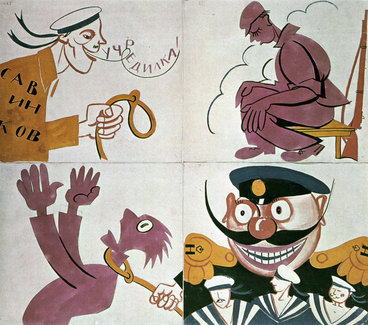 Karikatúra az Alkotmányozó Gyűlés ellen alkotó: Vladimir Mayakovsky