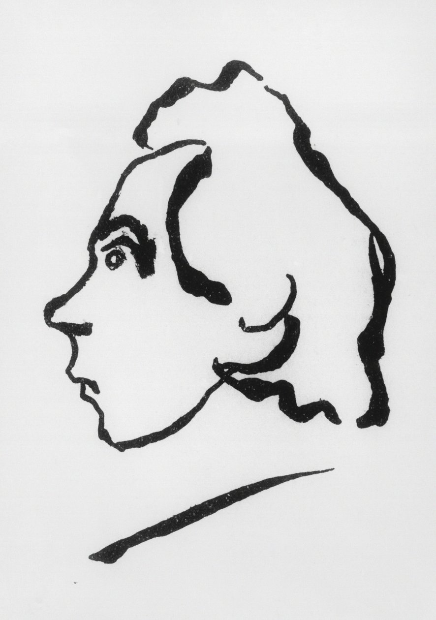 Viktor Vlagyimirovics Hlebnyikov, ismertebb írói nevén Velimir Hlebnyikov (1885-1922) portréja (rajz) alkotó: Vladimir Vladimirovic Majakovskij