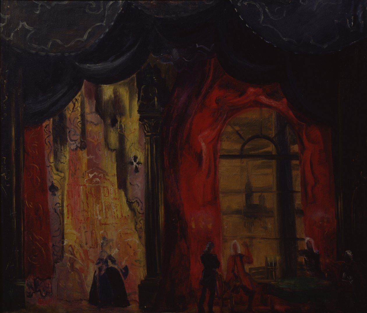 Színpadterv P. Csajkovszkij pikk királynője című operájához, 1944 alkotó: Vladimir Vladimirovich Dmitriyev