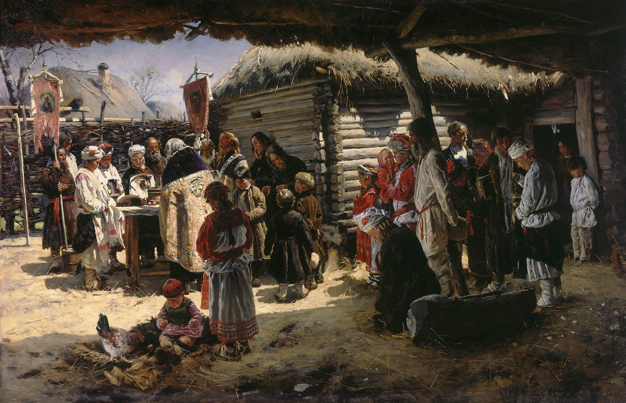 Egy húsvéti ima”, 1887-1888. alkotó: Vladimir Yegorovich Makovsky