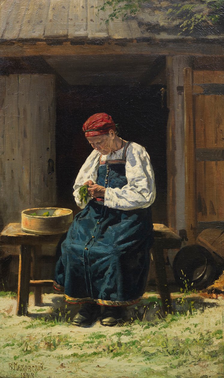 A gazda felesége a munkahelyén, 1874. alkotó: Vladimir Yegorovich Makovsky