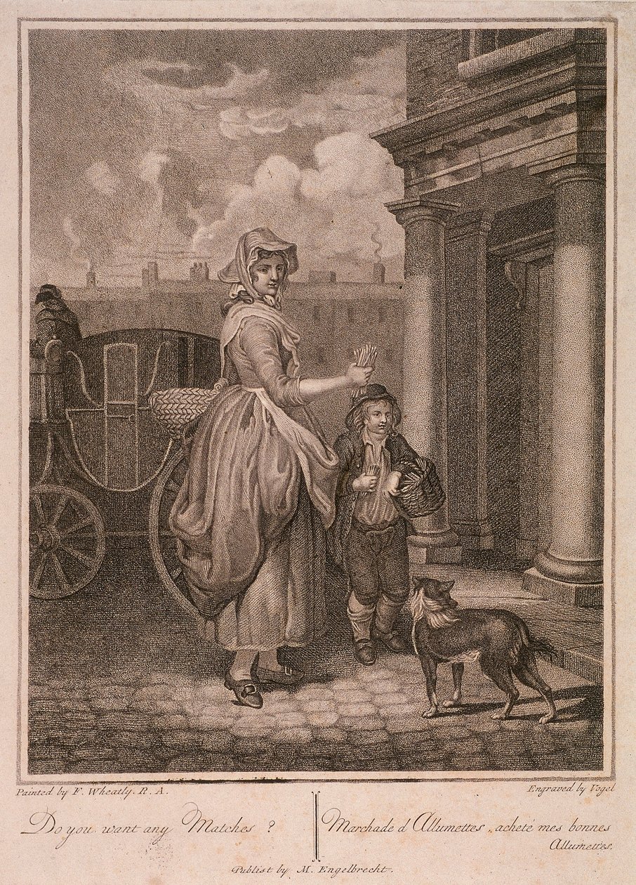 „Akarsz-e gyufát”, Cries of London, c1794 alkotó: Vogel