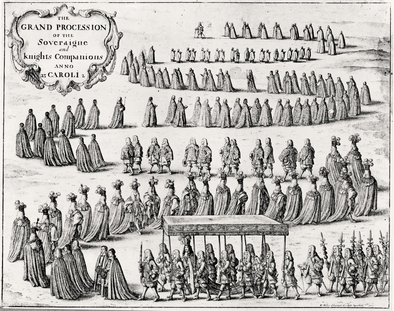 Az uralkodói és lovagtársak nagy körmenete, 1672 alkotó: W Hollan