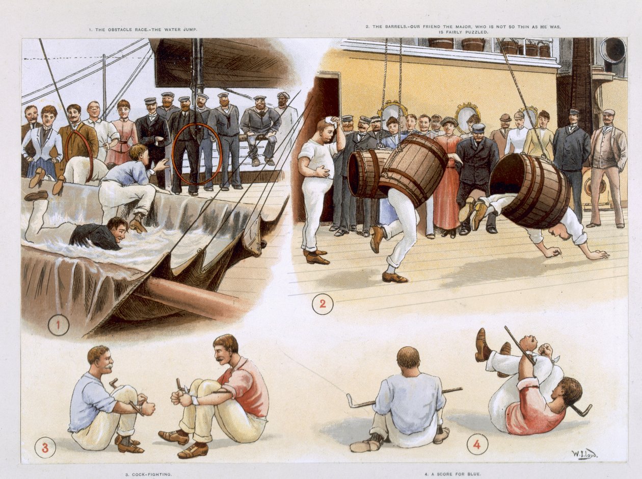 Sport, a „P und O Pencillings” c. 1891 alkotó: W. Lloyd