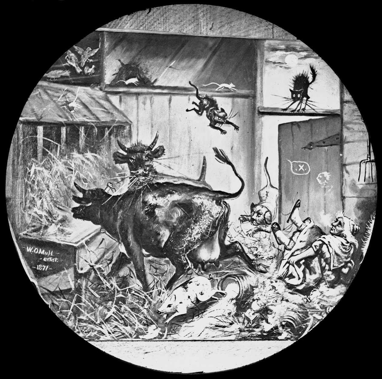 A chicagói tűz eredete, 1871 körül (üveglámpás csúszda) alkotó: W. O. Mull