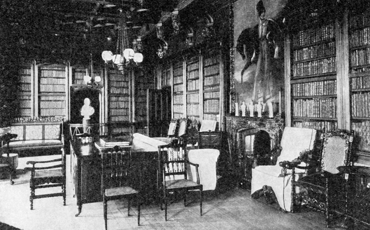 "The Library, Abbotswood", 1923. alkotó: WA Mansell and Co