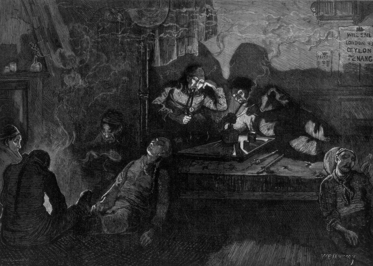 „Ópiumfüstölés London East Enden”, 1874. alkotó: WB Murrey