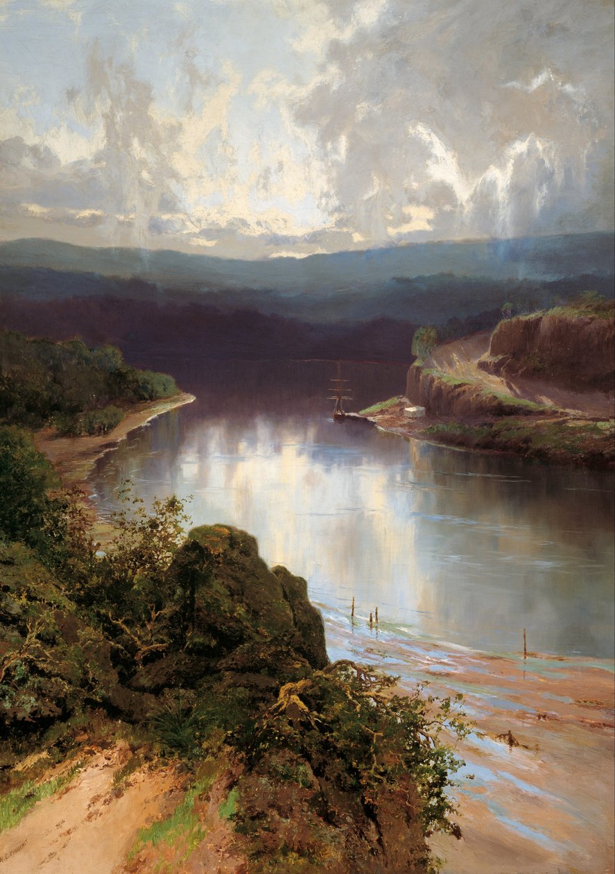 Ausztrál fjord alkotó: W.C. Piguenit