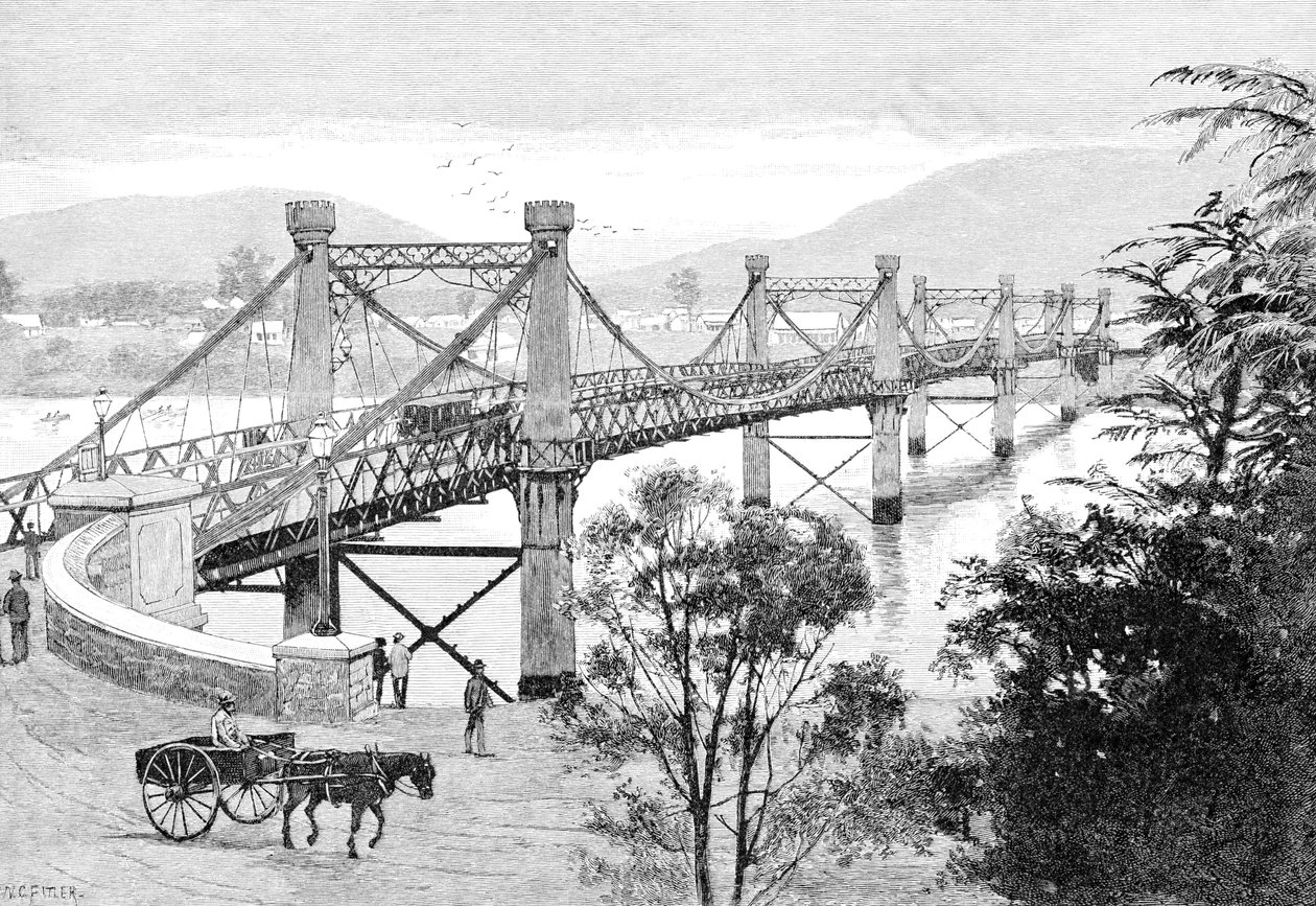 The Bridge, Rockhampton, Queensland, Ausztrália, 1886 alkotó: WC Fitler