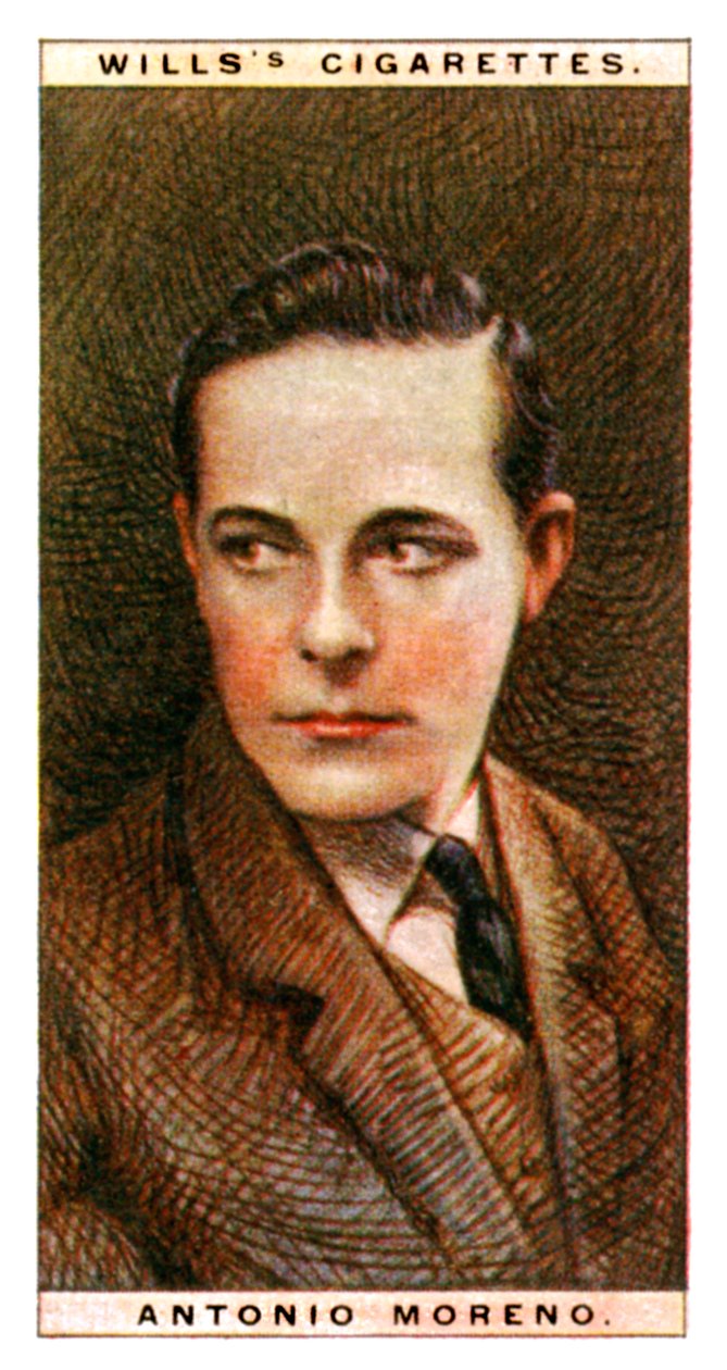 Antonio Moreno 1887-1967, spanyol színész, 1928. alkotó: WD and HO Wills