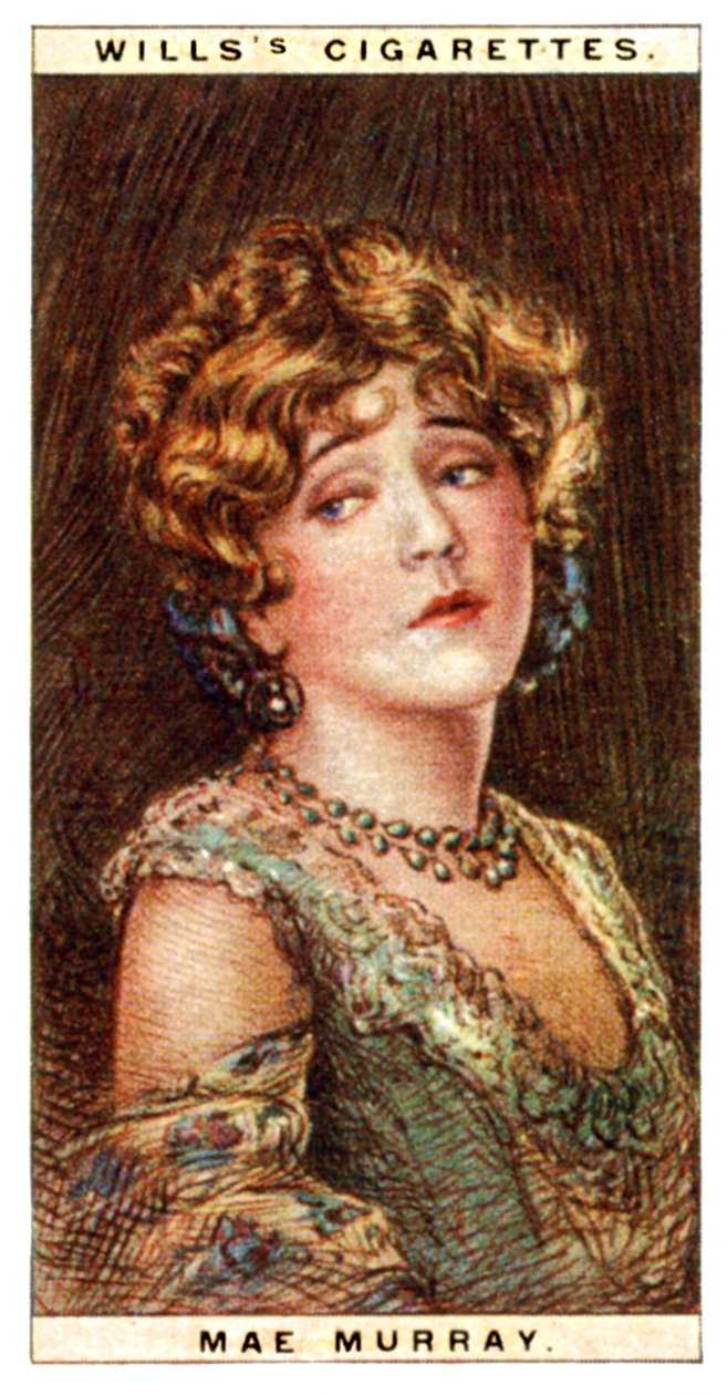 Mae Murray 1889-1965, amerikai színésznő, 1928. alkotó: WD and HO Wills