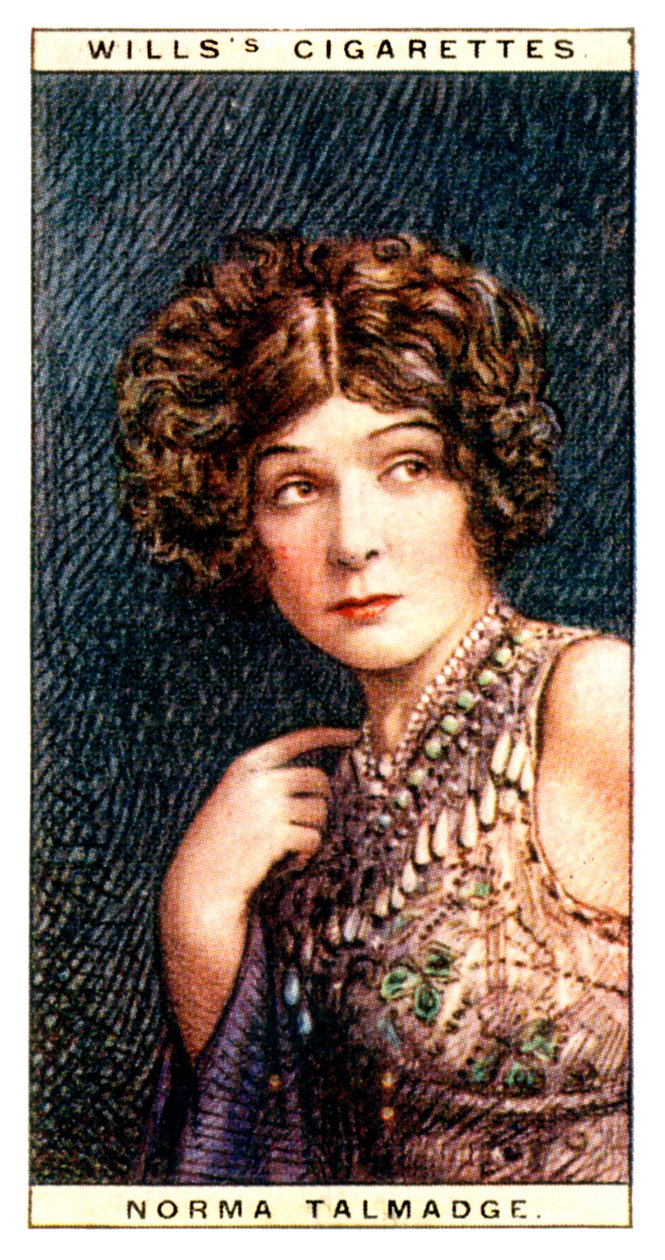 Norma Talmadge 1893-1957, amerikai színésznő, 1928. alkotó: WD and HO Wills