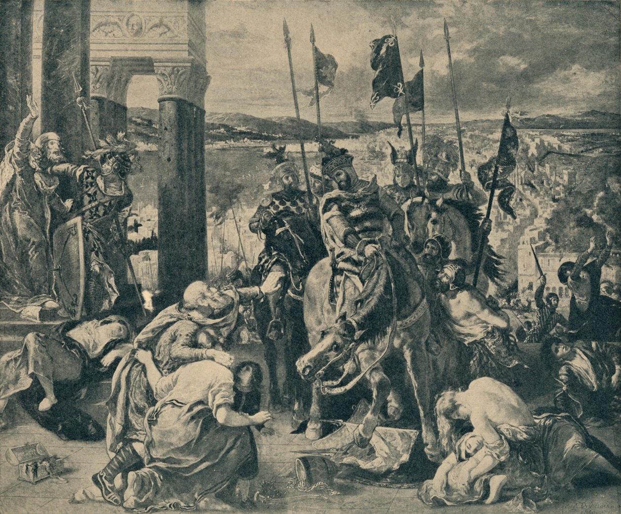 „Keresztesek belépve Konstantinápolyba”, 1840, 1935. alkotó: WF Mansell