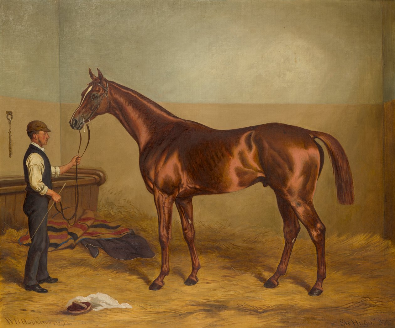 Sir Hugo háromévesként, amelyet Vőlegény tartott egy istállóban, 1875-92 körül (olaj, vászon) alkotó: W.H. Hopkins