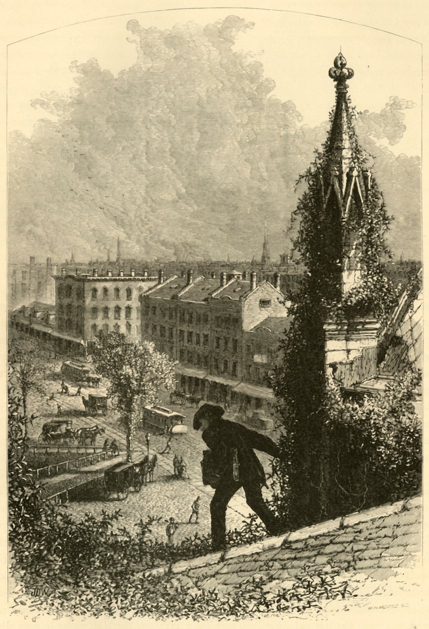 „Main Street, Buffalo, a Szent Pál templomból”, 1872. alkotó: W.H. Morse