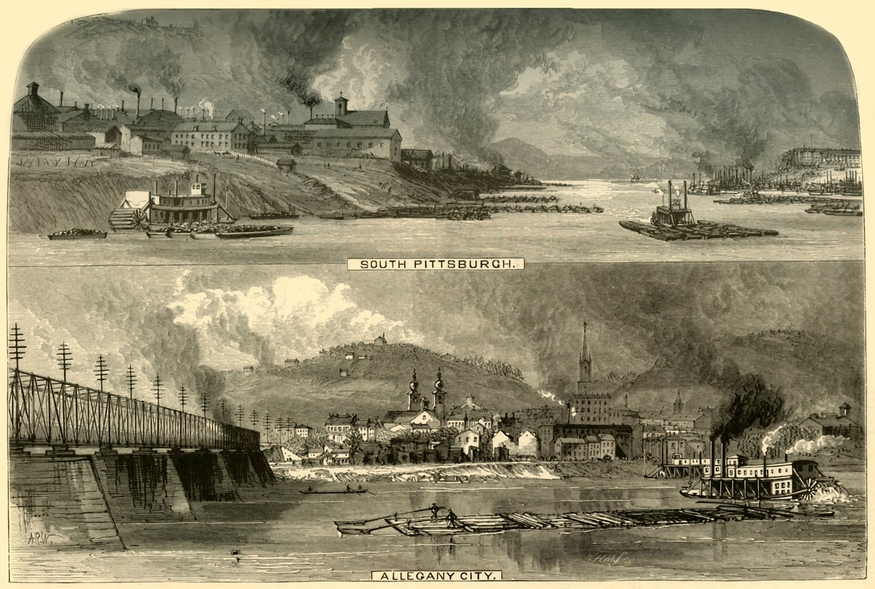 „South Pittsburg és Alleghany City”, 1874. alkotó: W.H. Morse