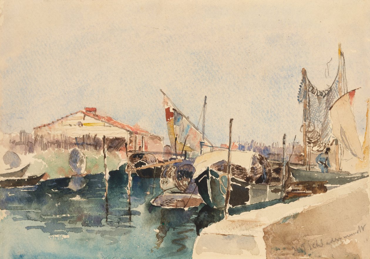 Chioggia halászhajói alkotó: W.J. Schladermandt