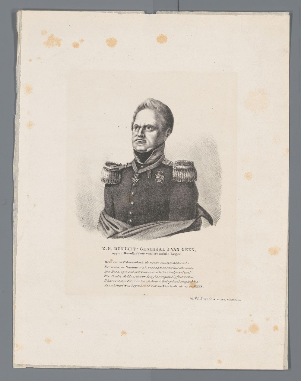 ŐK. den Luit J. van Geen tábornok, a mobil hadsereg főparancsnoka (cím az objektumon) alkotó: W.J. van Oosterzee