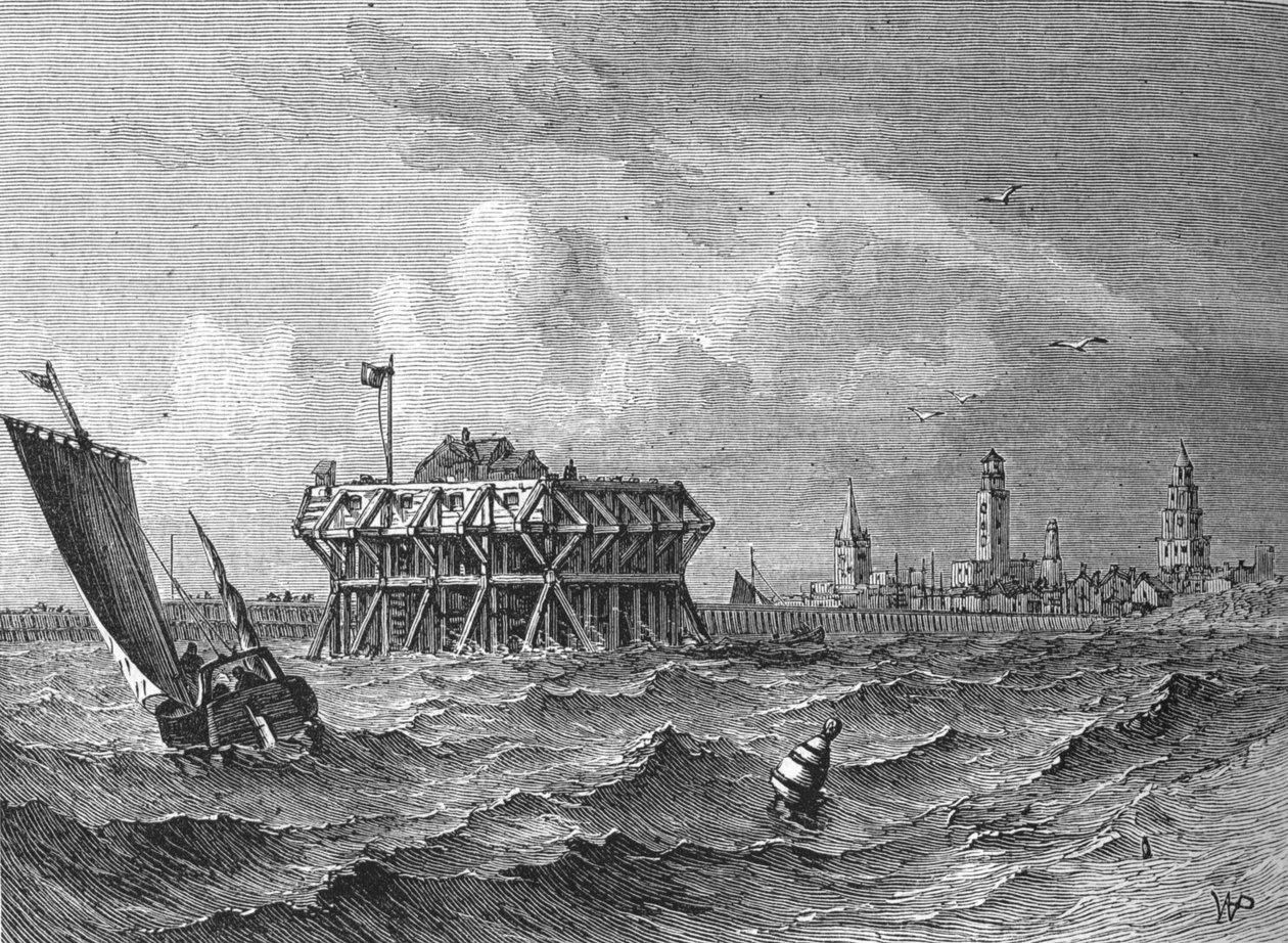 „Calais a tengerből”, 1880 alkotó: W.P.