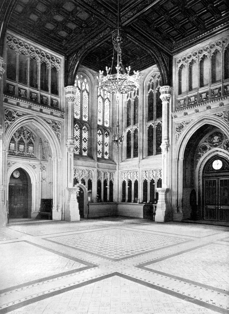 The Lobby, House of Commons, Westminster, London, c1905. alkotó: W.S. Campbell