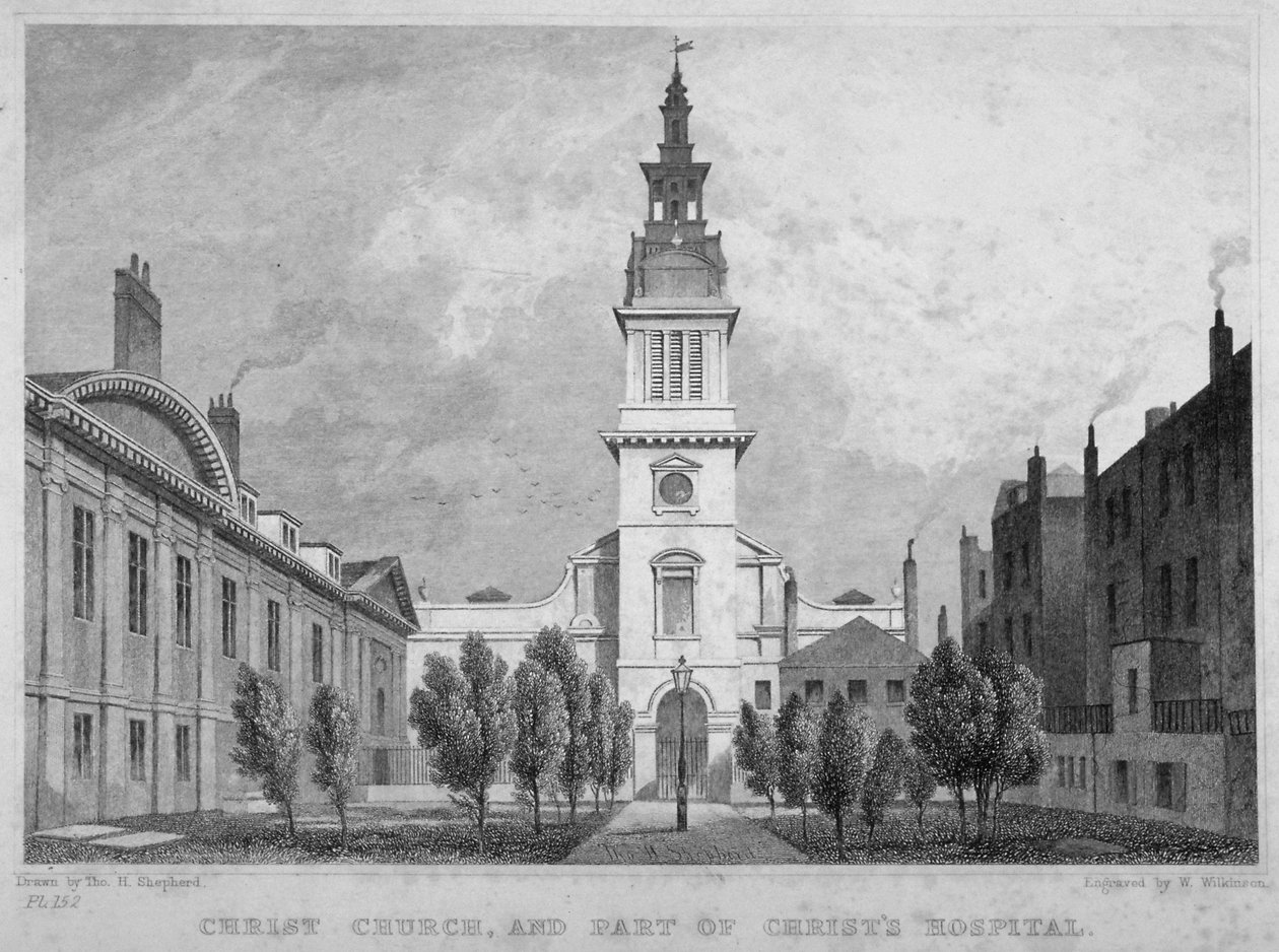 A Christ Church, Newgate Street nyugati kilátása a Christ