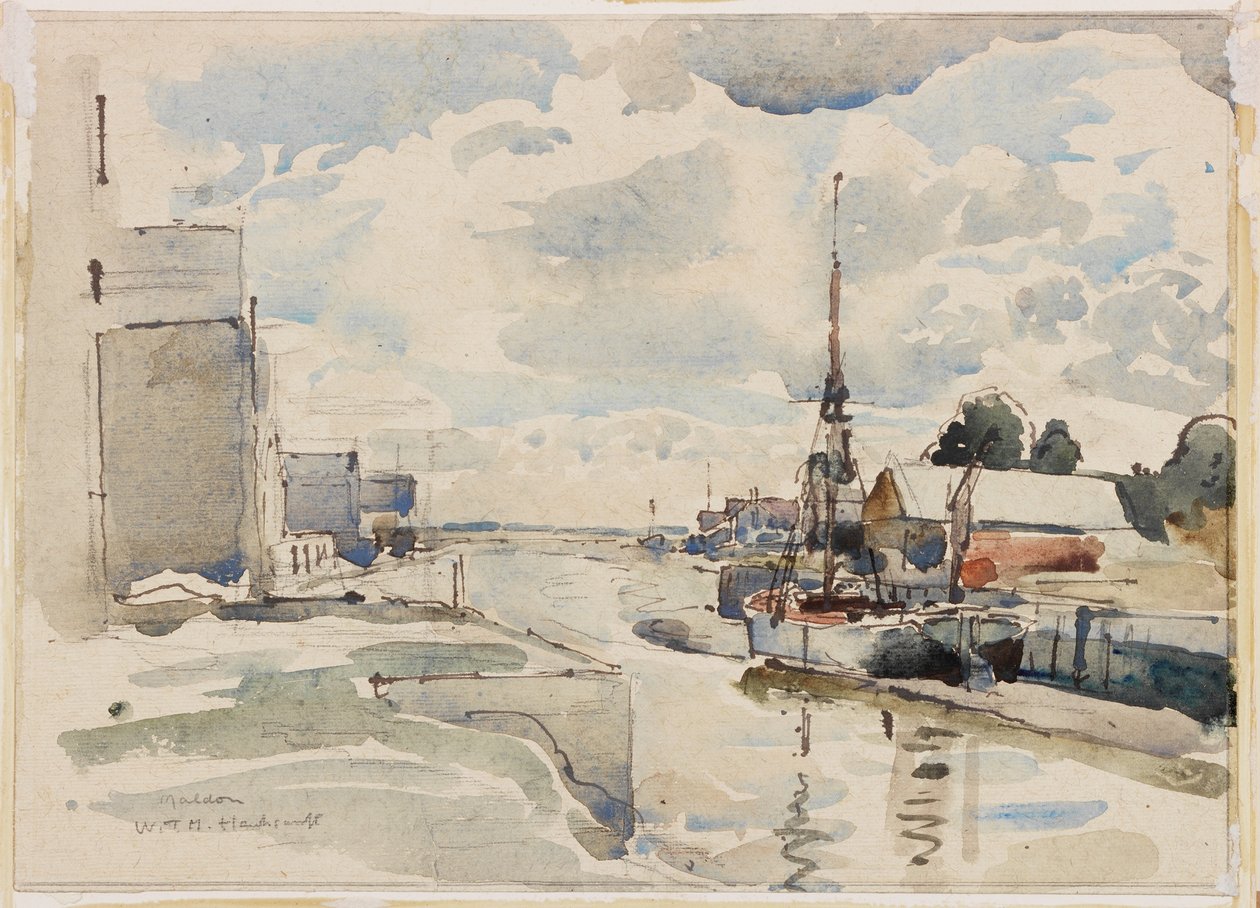 Maldon, Essex (testszín, ceruza és wc, papír) alkotó: W.T.M. Hawksworth