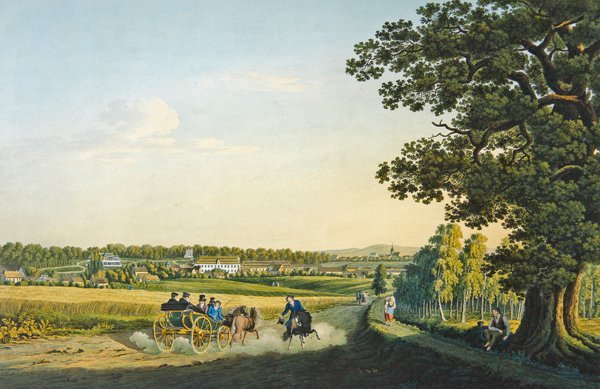 Alt Haldensleben látképe Carl August Richter (1770-1848) metszetével (akvarell metszet) alkotó: W. (after) Behrendsen