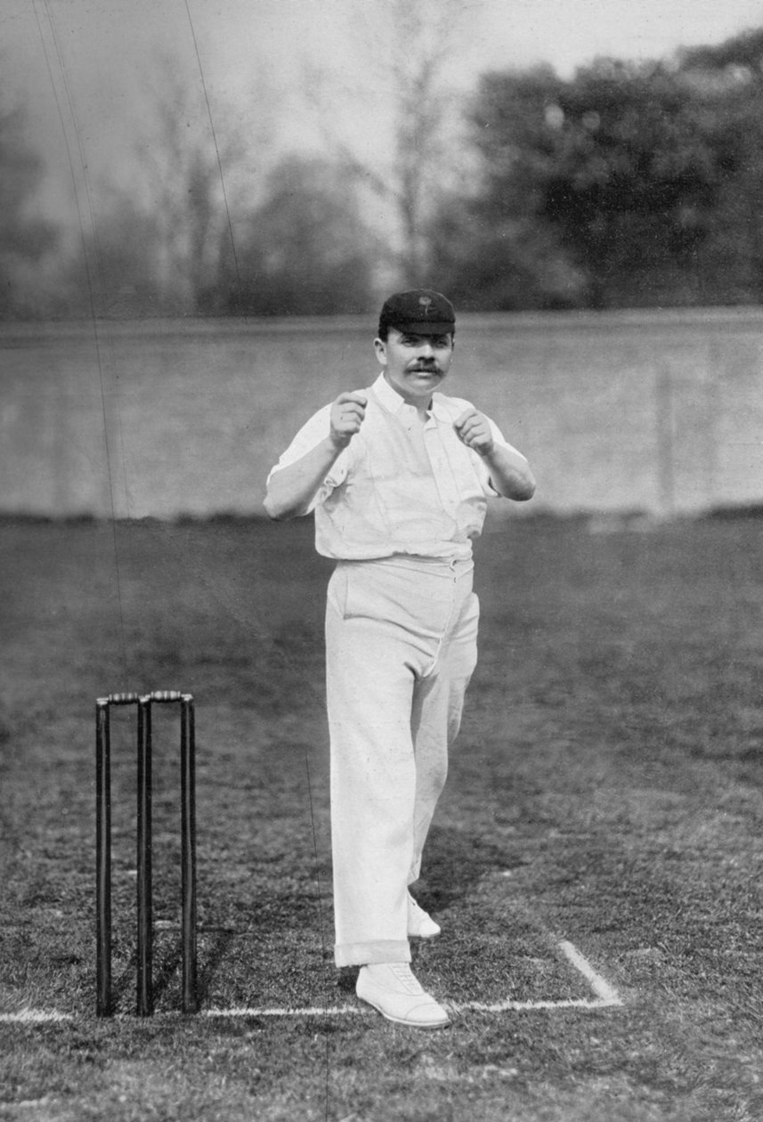 Johnny Briggs, Lancashire és Anglia krikettjátékosa, 1899. alkotó: William Albert Rouch