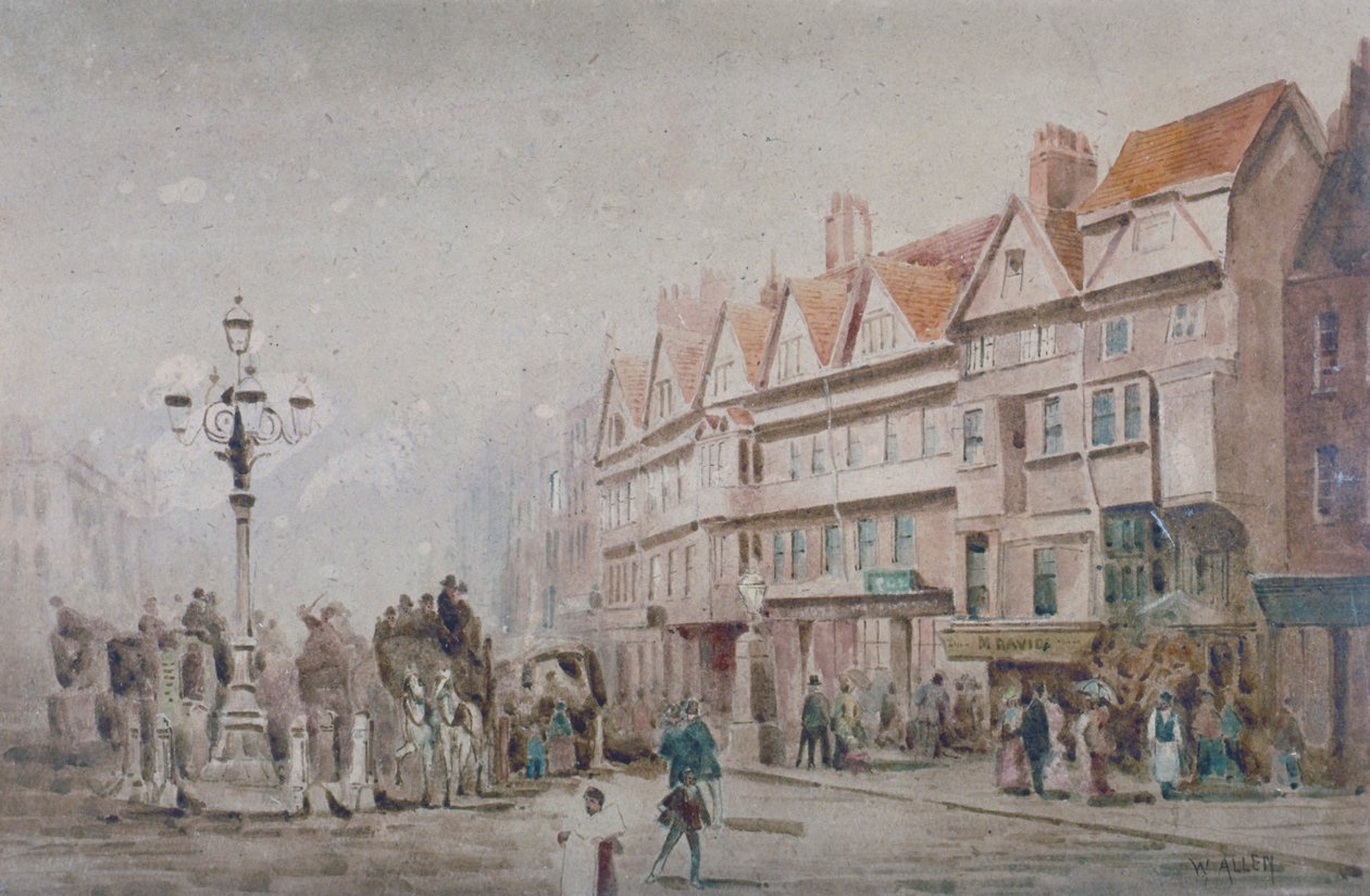 Tekintse meg keletre a Holborn és a Stable Inn déli oldalát, London, 1860. alkotó: W Allen
