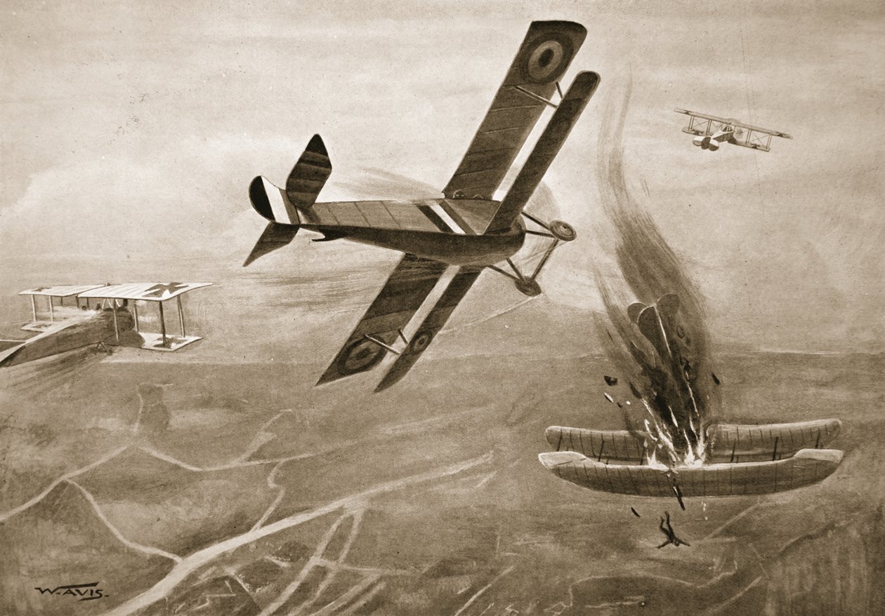 Hawker kapitány légi csatája három német repülőgéppel alkotó: W. Avis