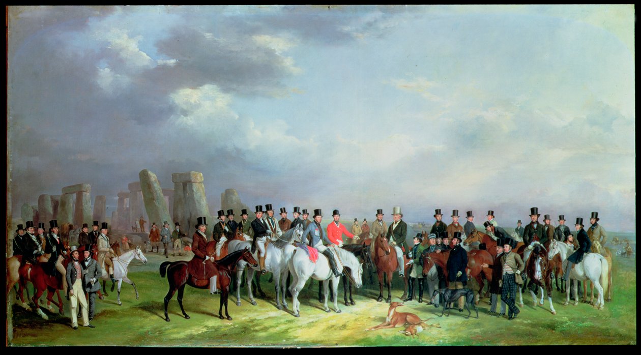 A Wiltshire-i Nagy Coursing Találkozó Amesburyben, 1847. március 16-án, 17-én, 18-án, 19-én és 20-án, Stonehenge-el túl, 1847 alkotó: W. Barraud