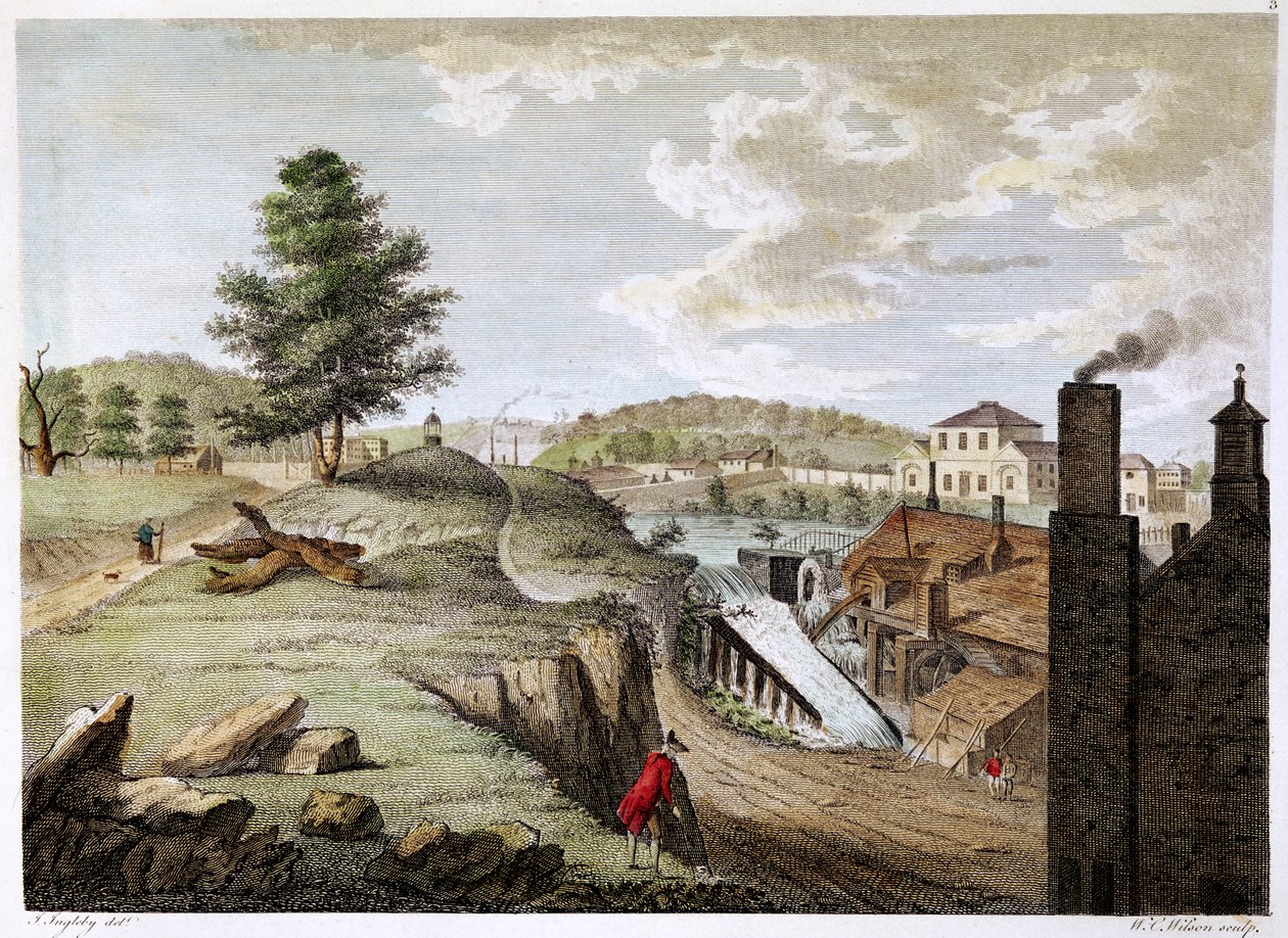 Greenfield Brass Mill Holywell közelében, Flintshire, Wales, 1792 alkotó: W. C. Wilson