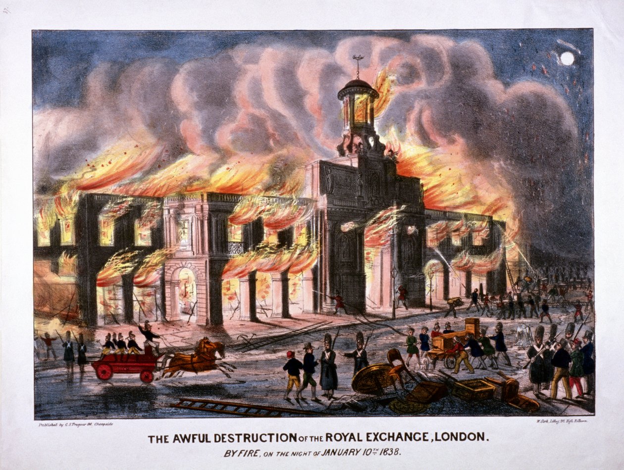 Royal Exchange 2. tűz, London, 1838 alkotó: W Clerk