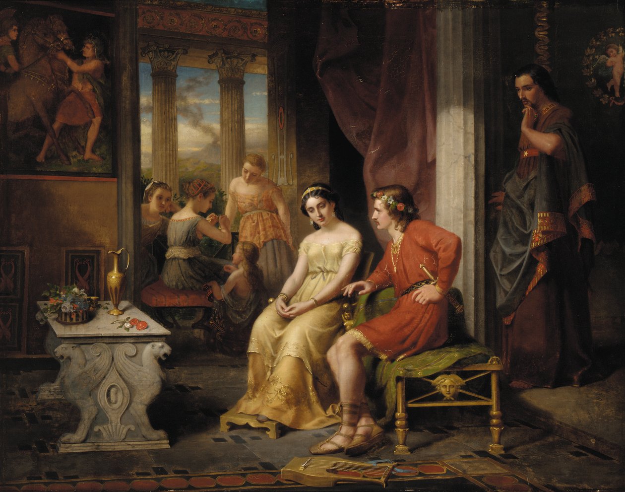 Pompeii utolsó napjai: Glaucus és Ione (olaj, vászon) alkotó: W. Colby