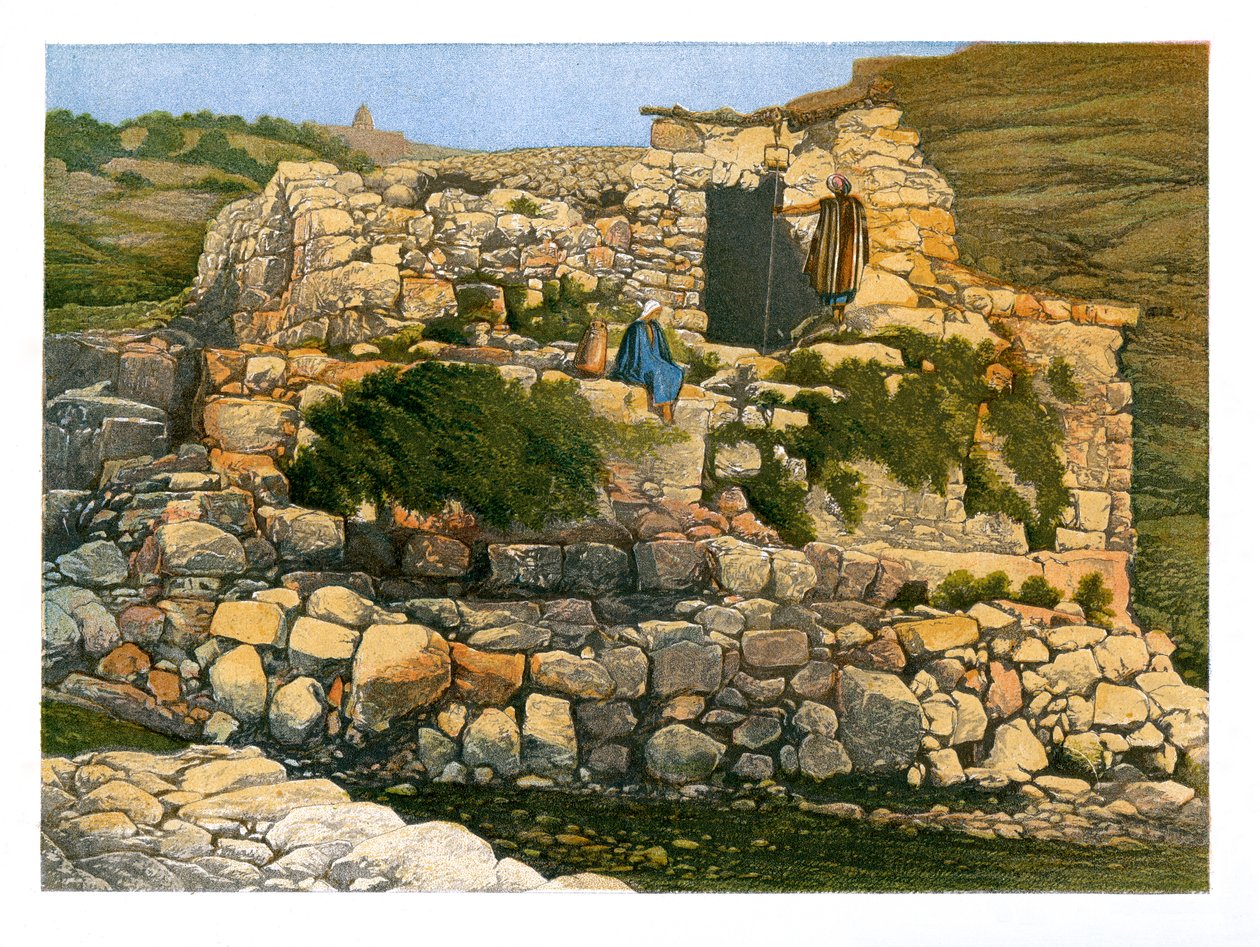 En-Rogel kútja, Jeruzsálem, 1870. alkotó: W. Dickens