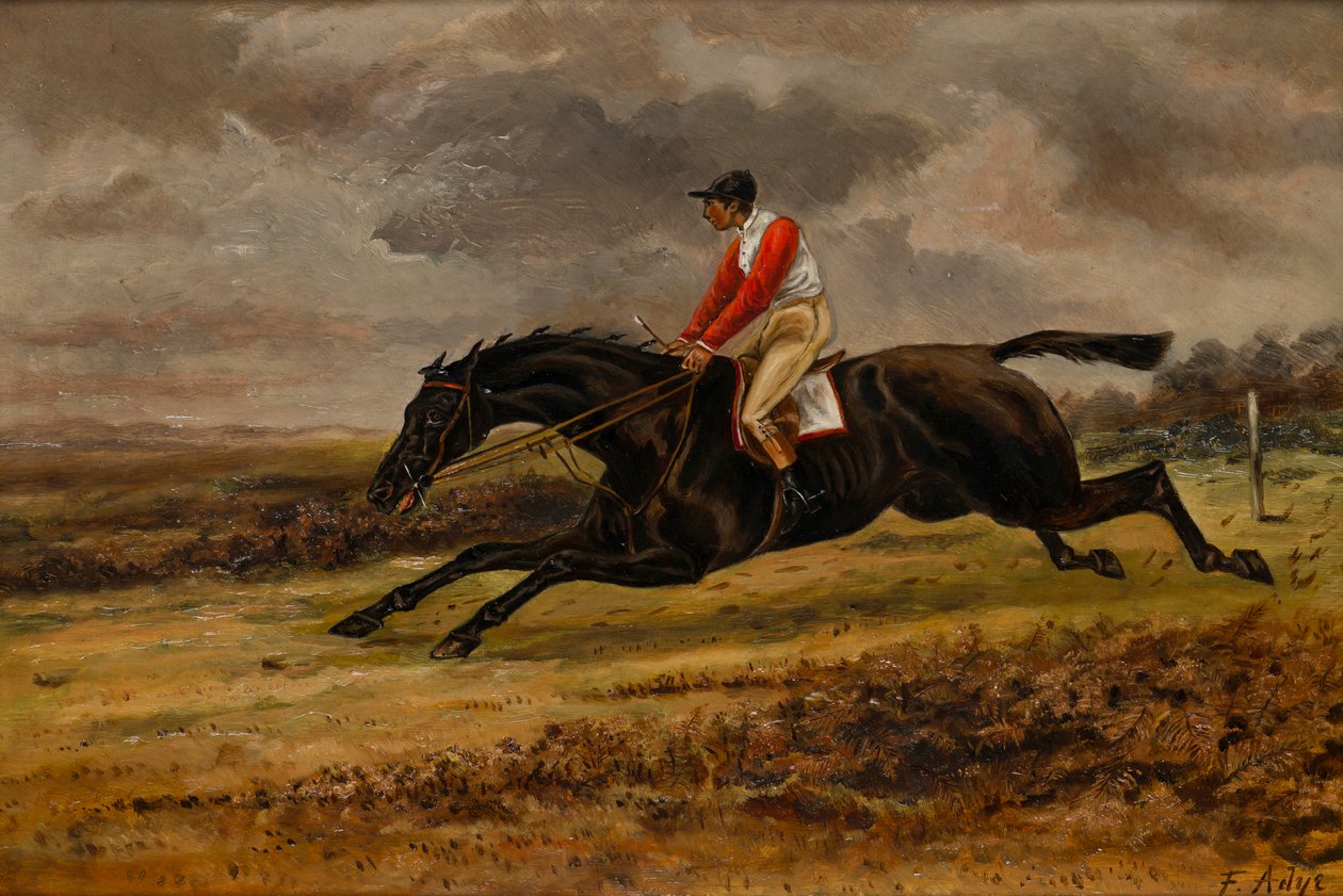 A galloping horse with jockey up, wearing Bradford racing colours, c.1839-98 (oil on canvas)   1409522   hu       hungarian Successfully Translated  Original: Judit en Holofernes Translat: Judit en Holofernes 1373291 hu hungarian Successfully Translated Or alkotó: W. F. Adye