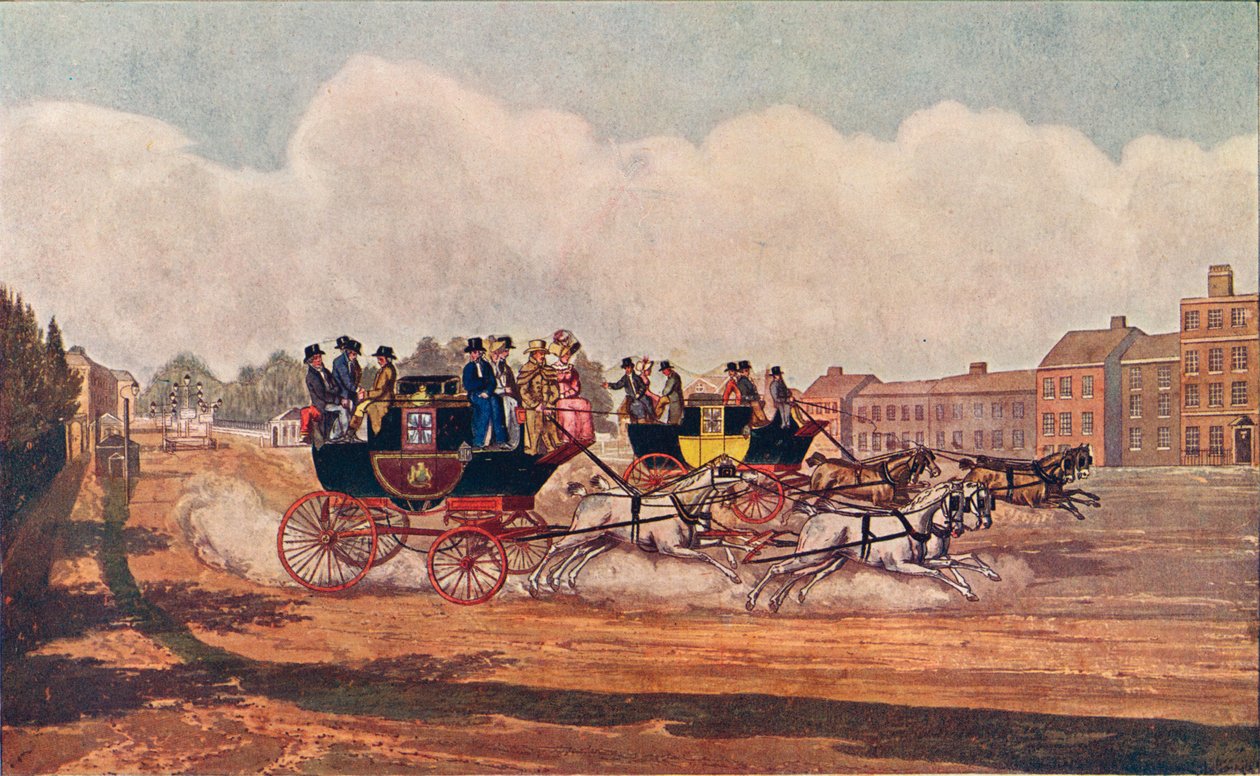 Az oxfordi és ellenzéki edzők, 1906 alkotó: W Flavell
